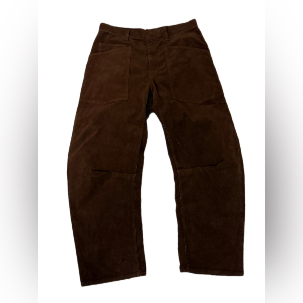 Nili Lotan Shon Corduroy Pant reddish Brown Cord Barrel Merlot  $450 nwt - Picture 4 of 15